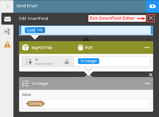 Exit SmartField Editor