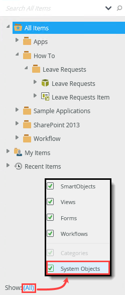 Show System Objects