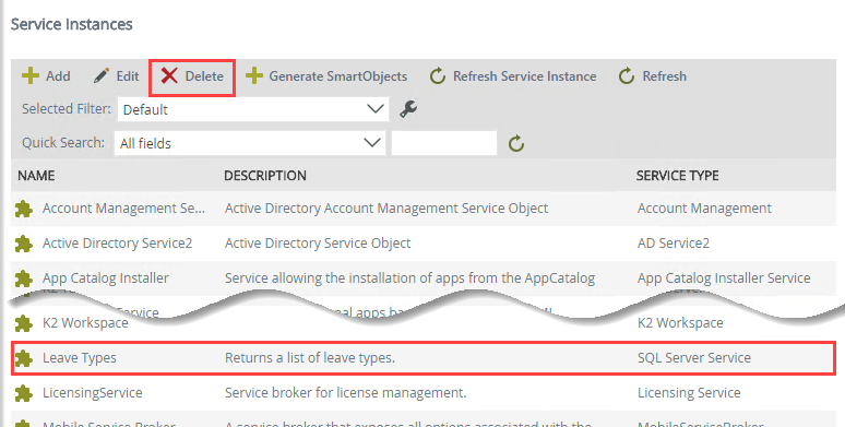 Delete Service Instances