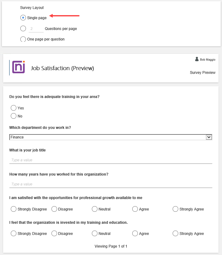 Survey Layout