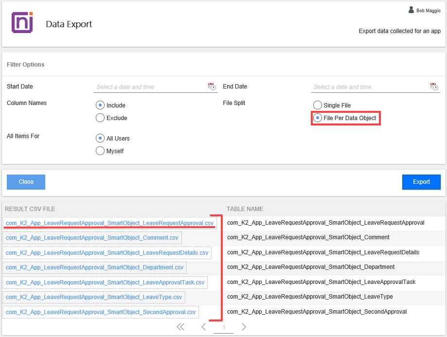File Per Data Object Reports