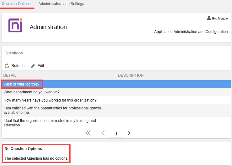 No Question Options