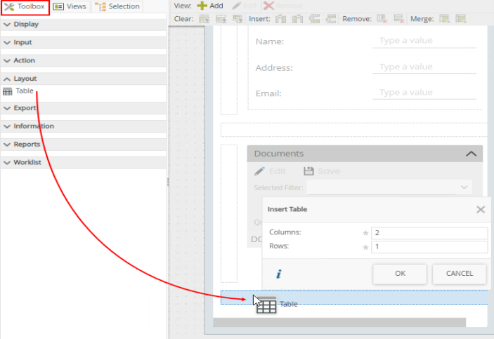 Add Layout Table