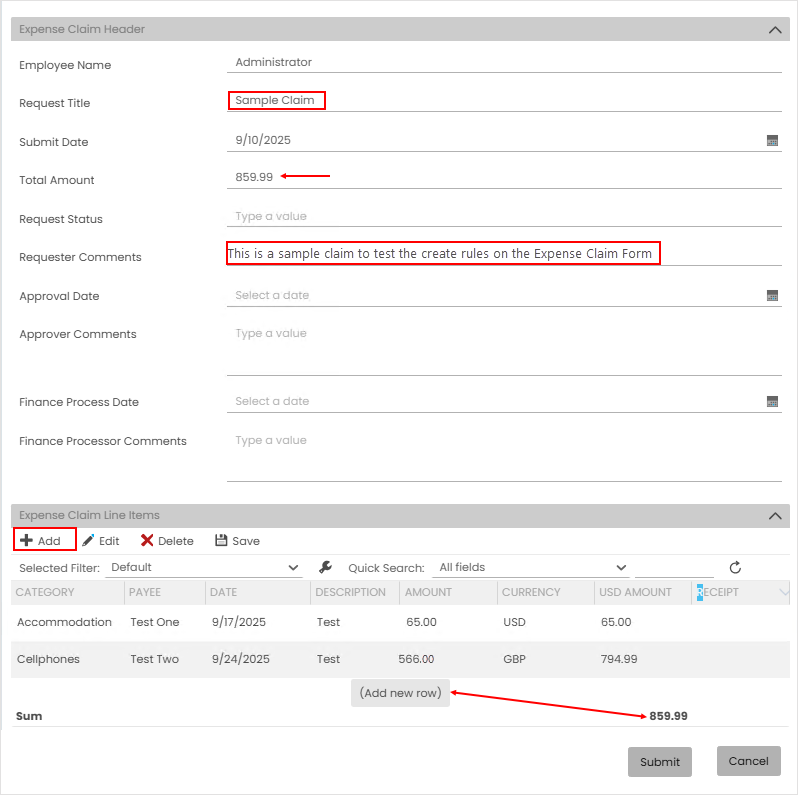 Sample Form